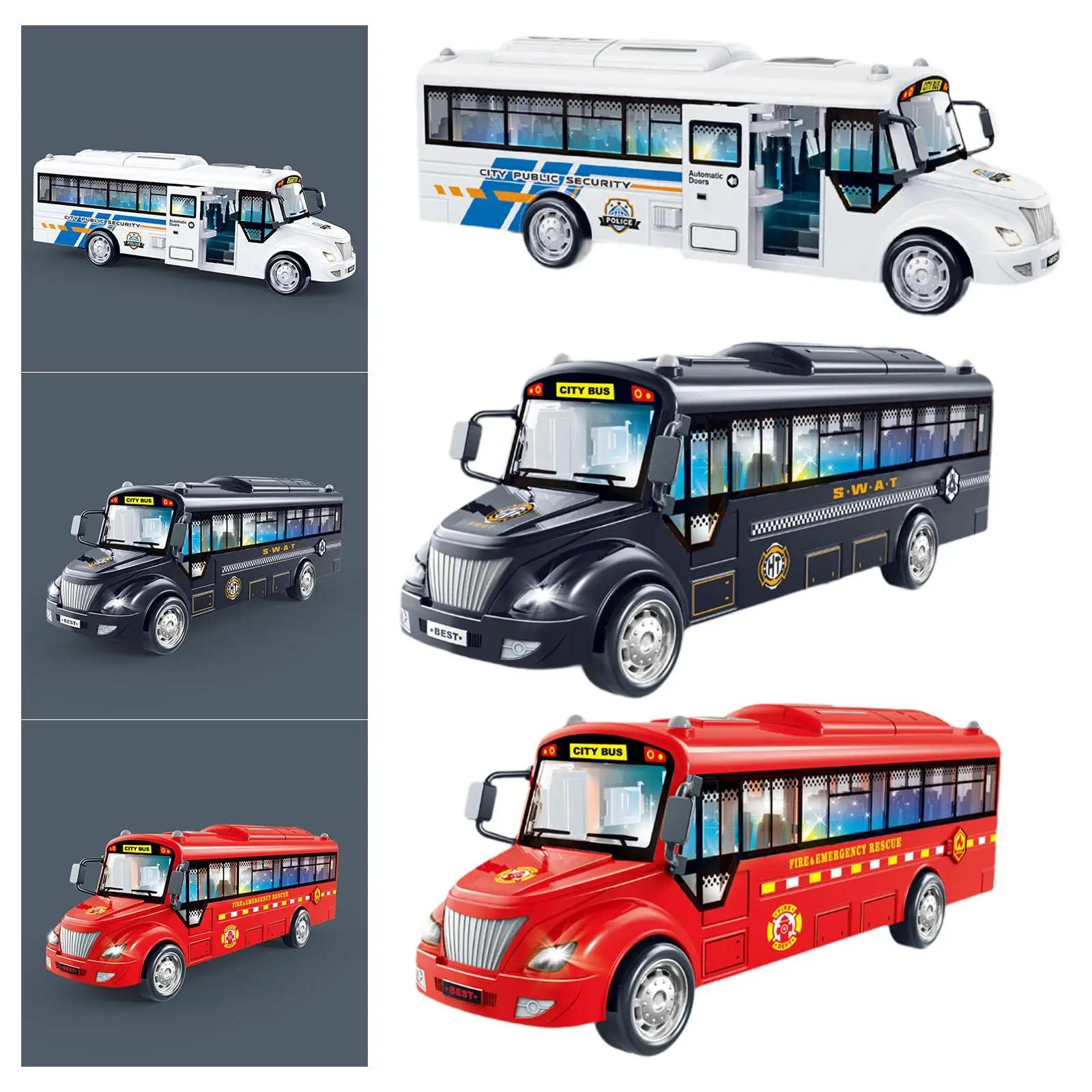 Autobús urbano de juguete con detalles finos para niños - imagen 4
