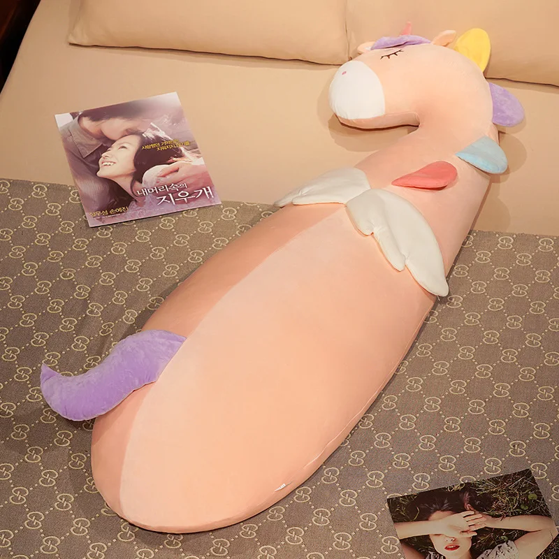 Almohada de felpa animal en forma de unicornio kawaii, lavable