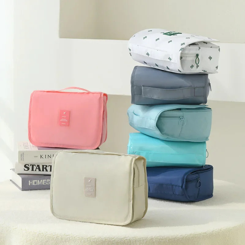 Bolsa de cosméticos plegable de PVC impermeable para viaje - imagen 3