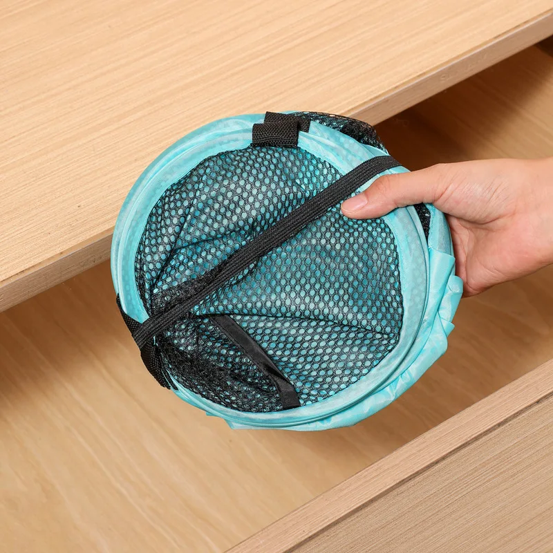 Cesto para ropa sucia plegable de malla con asas pop-up - imagen 3
