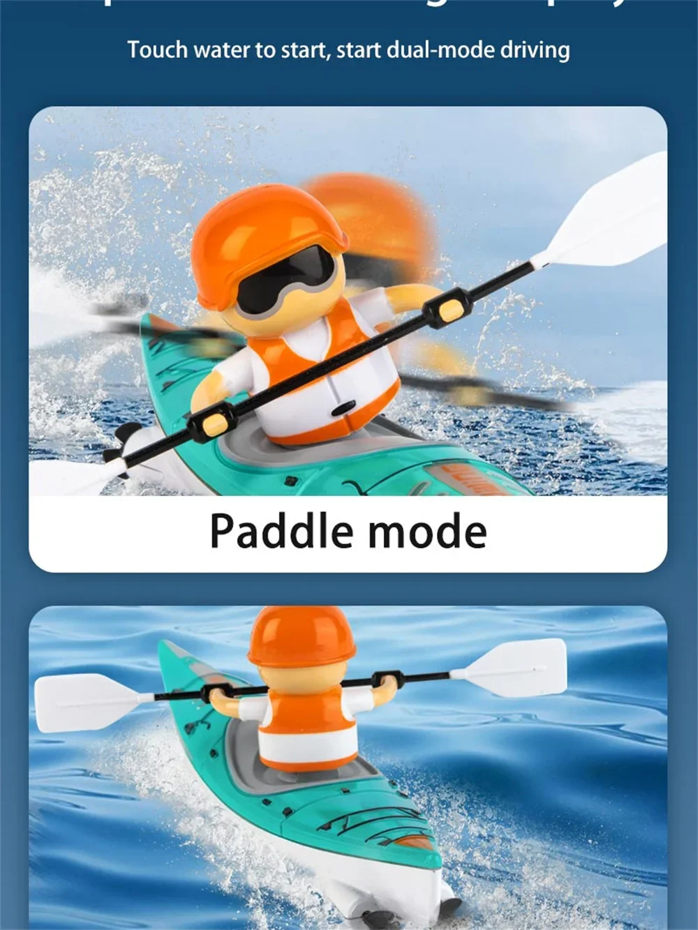 Barco RC teledirigido acuático para niños – Carreras en piscina - imagen 3