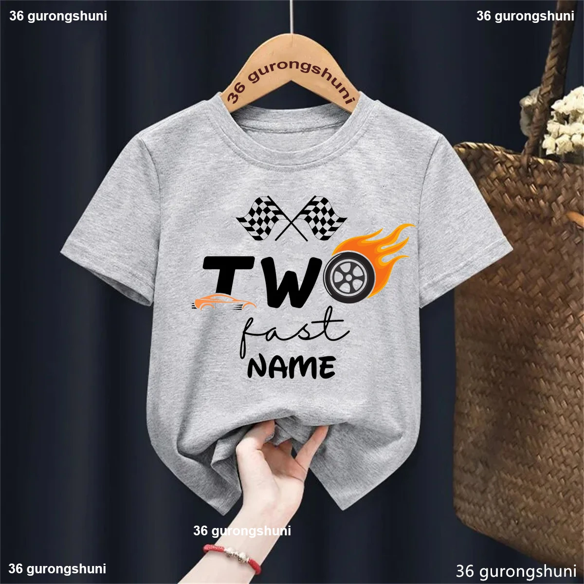 Camiseta de niño personalizada con estampado de carreras rápidas - imagen 3