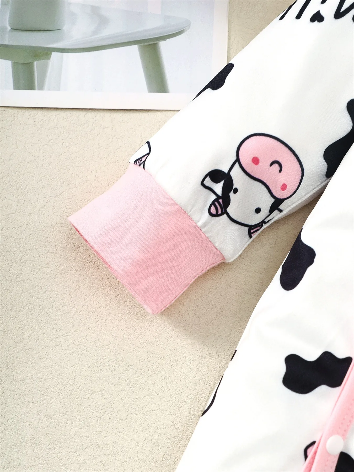 Pelele manga larga estampado vaca con diadema para recién nacido - imagen 4