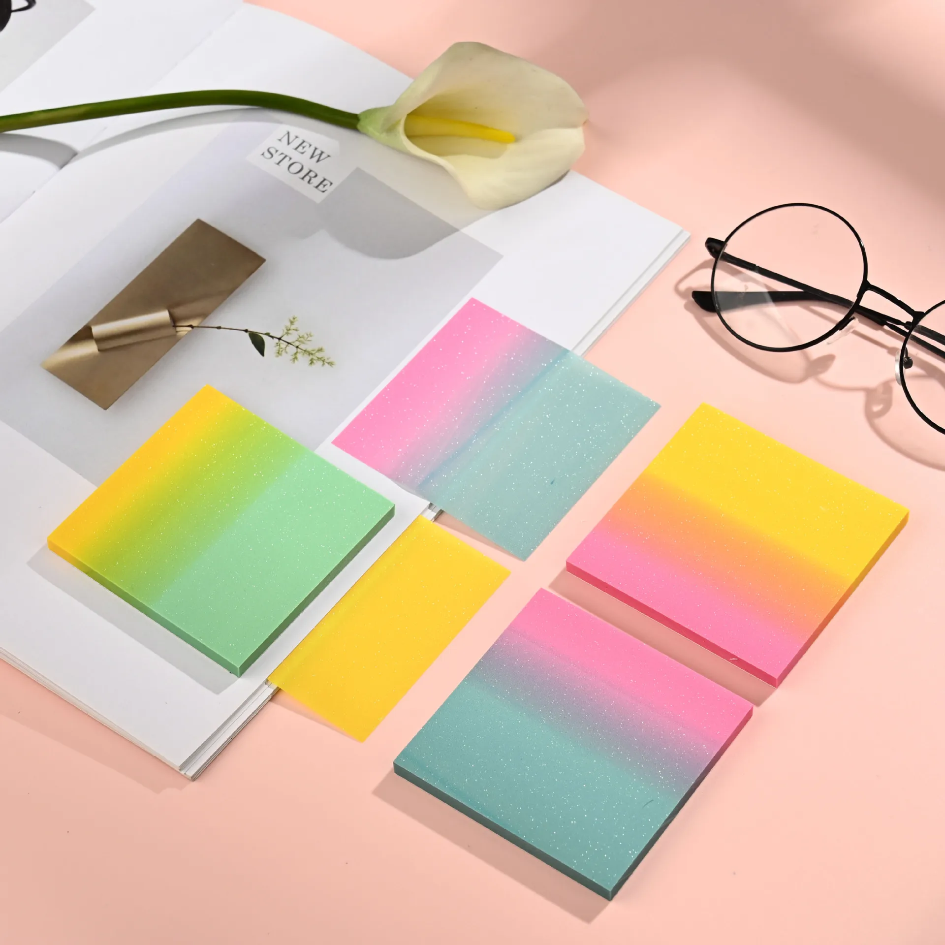 Pegatinas fluorescentes transparentes impermeables para notas