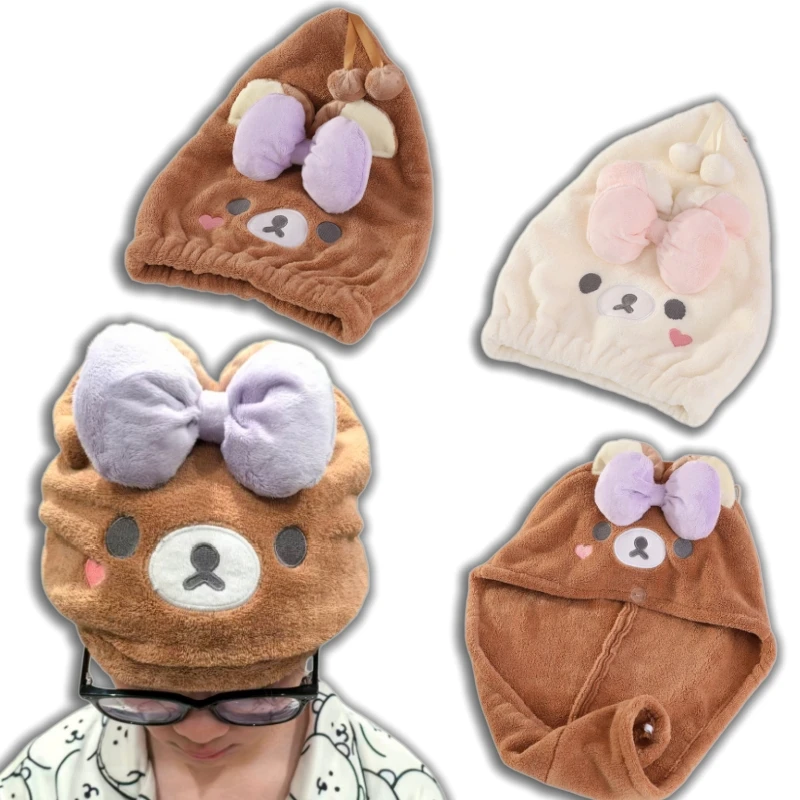 Turbante de microfibra secado rápido absorbente Rilakkuma para niñas