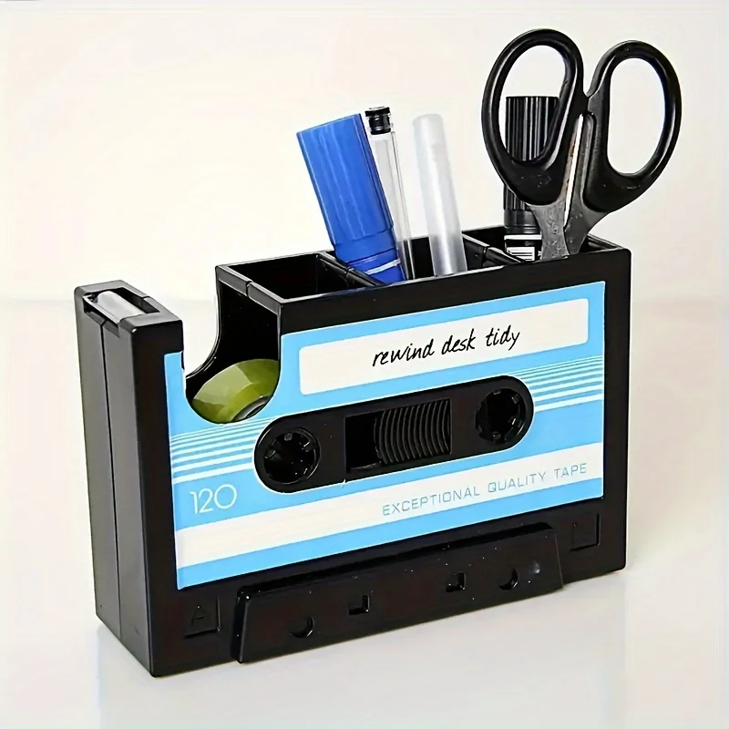 Portalápices infantil retro con organizador de cassettes - imagen 2