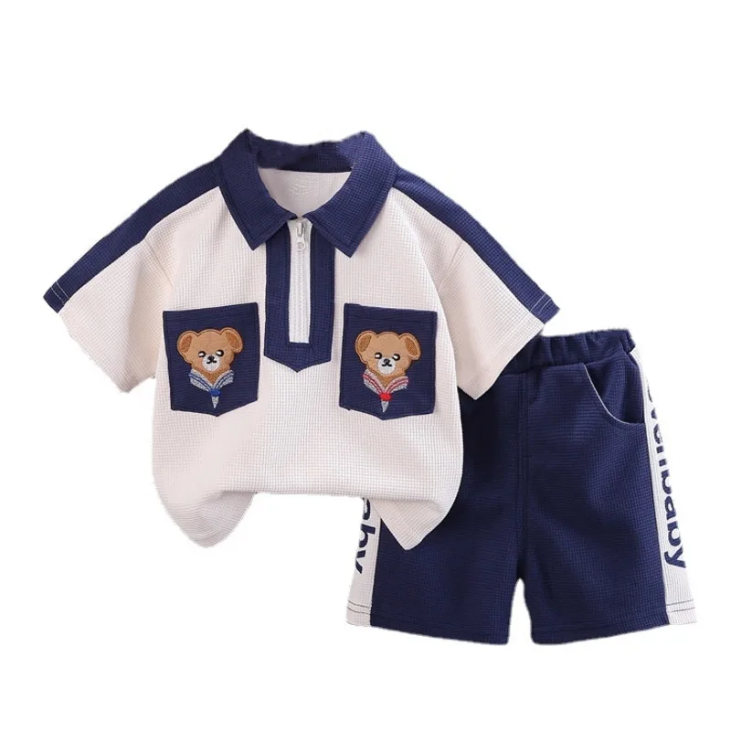 Conjunto verano bebé de algodón suave: camiseta y pantalón corto - imagen 2
