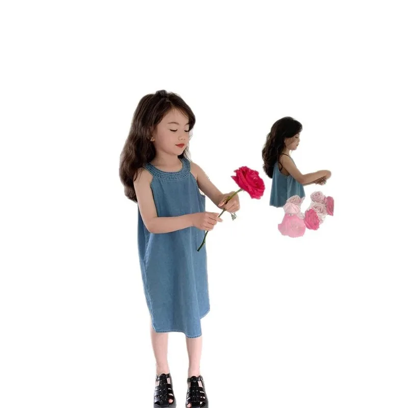 Vestido de verano para niñas sin mangas, estilo coreano moderno - imagen 4
