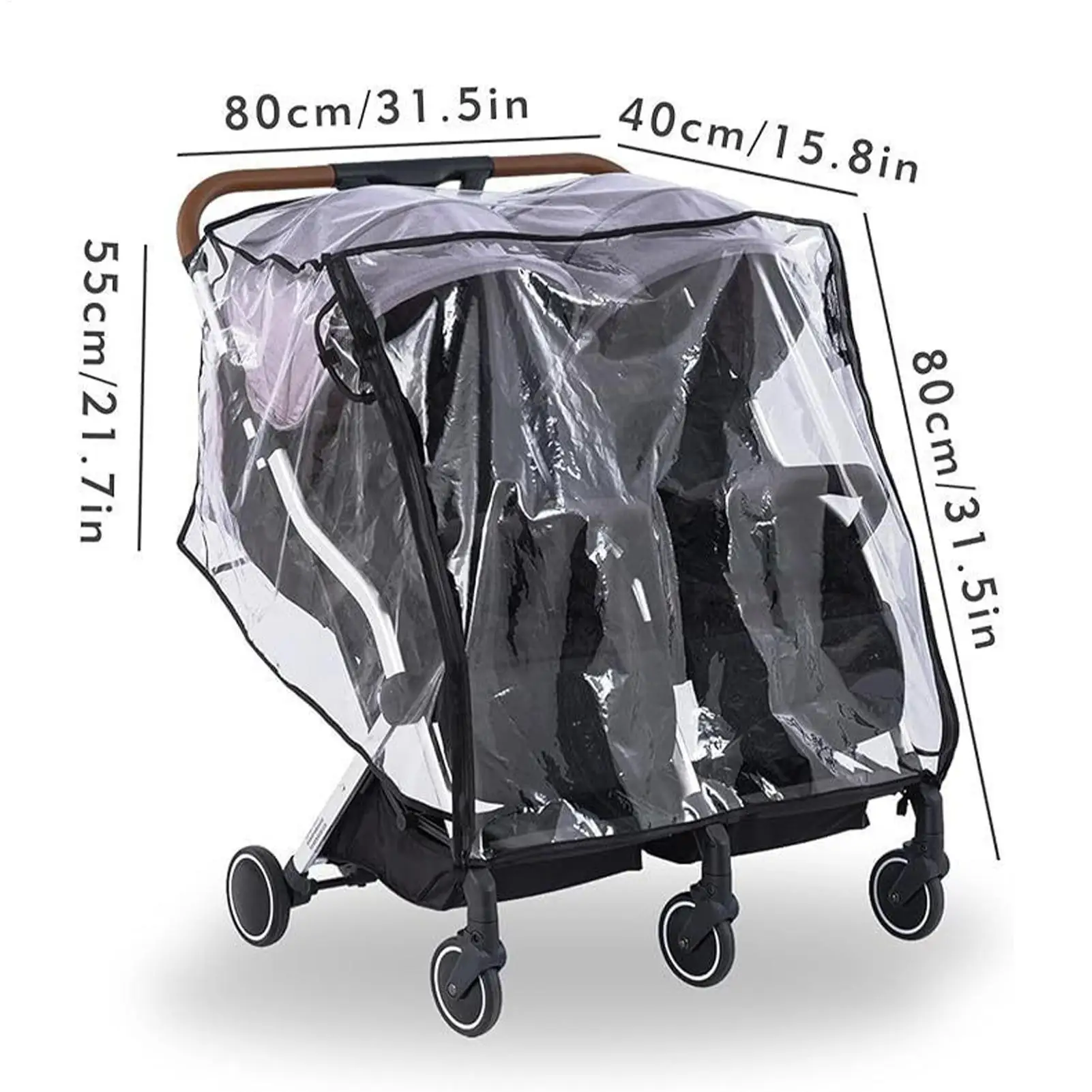 Cubierta impermeable para cochecito con protección anti-viento - imagen 5