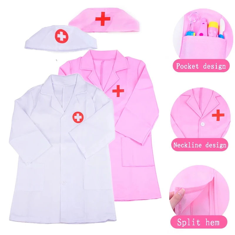 TMZ Disfraz de médico y enfermera infantil con sombrero - imagen 5