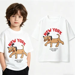 Camiseta de manga corta infantil con estampado animal