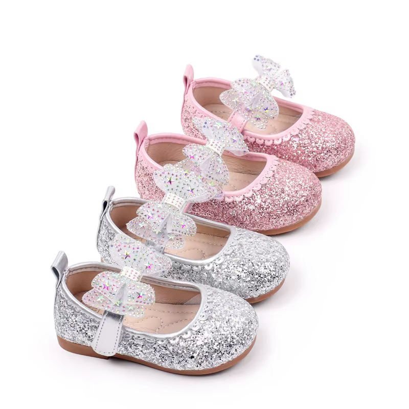 Zapatos de princesa en piel con lazo para bebé primavera otoño - imagen 2