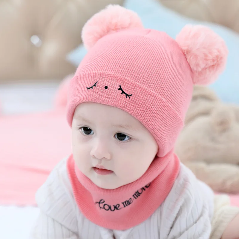 Conjunto de bebé gorro y bufanda de algodón para invierno - imagen 4
