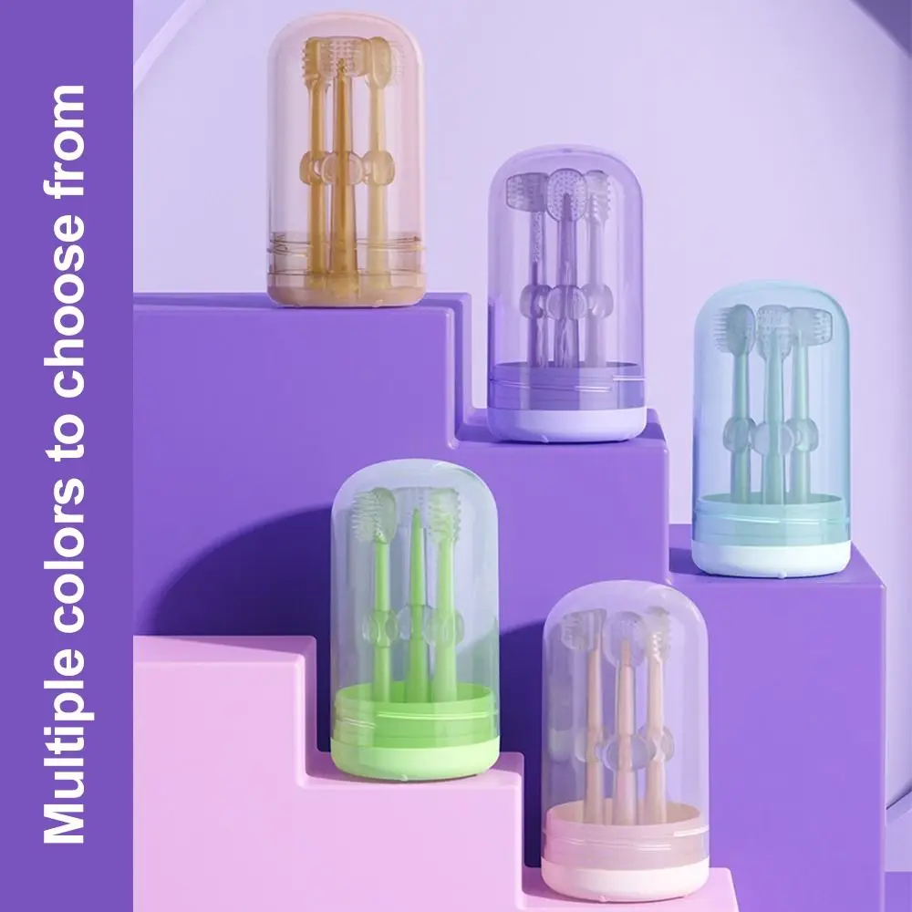Cepillo de dientes de silicona infantil de limpieza fácil - imagen 4