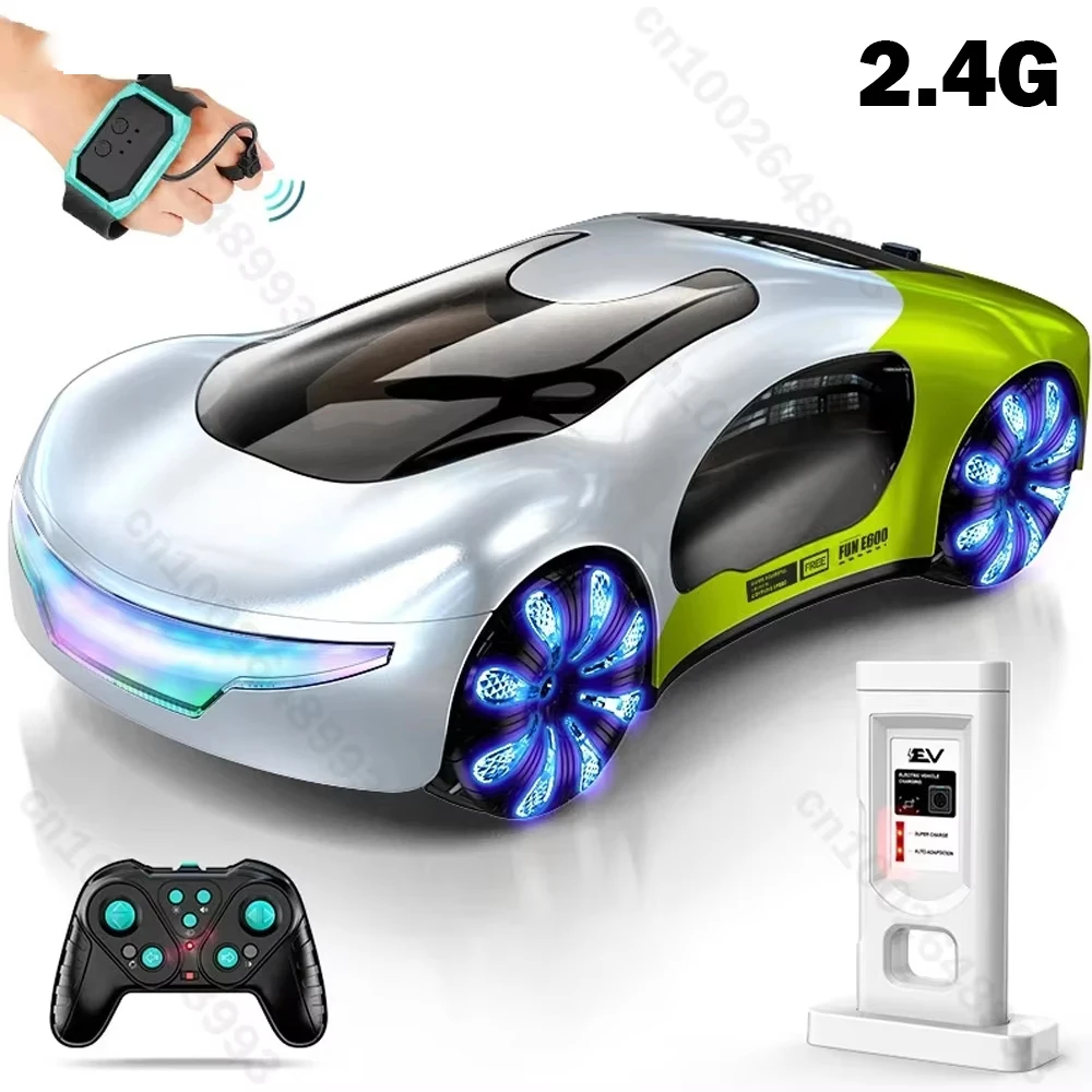 Coche RC teledirigido con luces y pulverización musical para niños - imagen 3