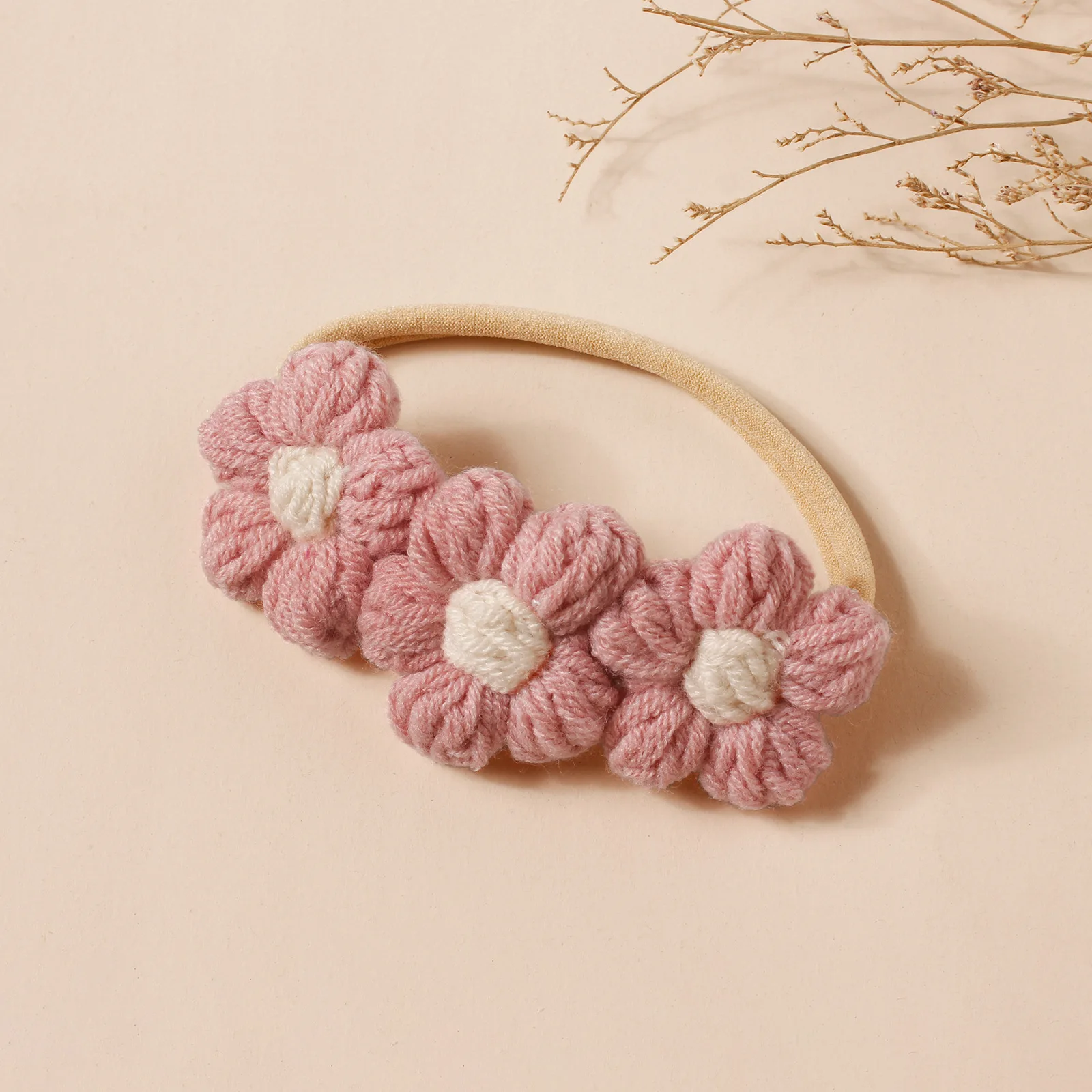 Accesorios para el cabello de ganchillo suaves con detalle floral