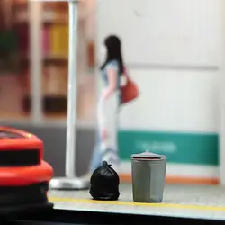 Accesorio de maqueta de tren con cubo de basura realista infantil