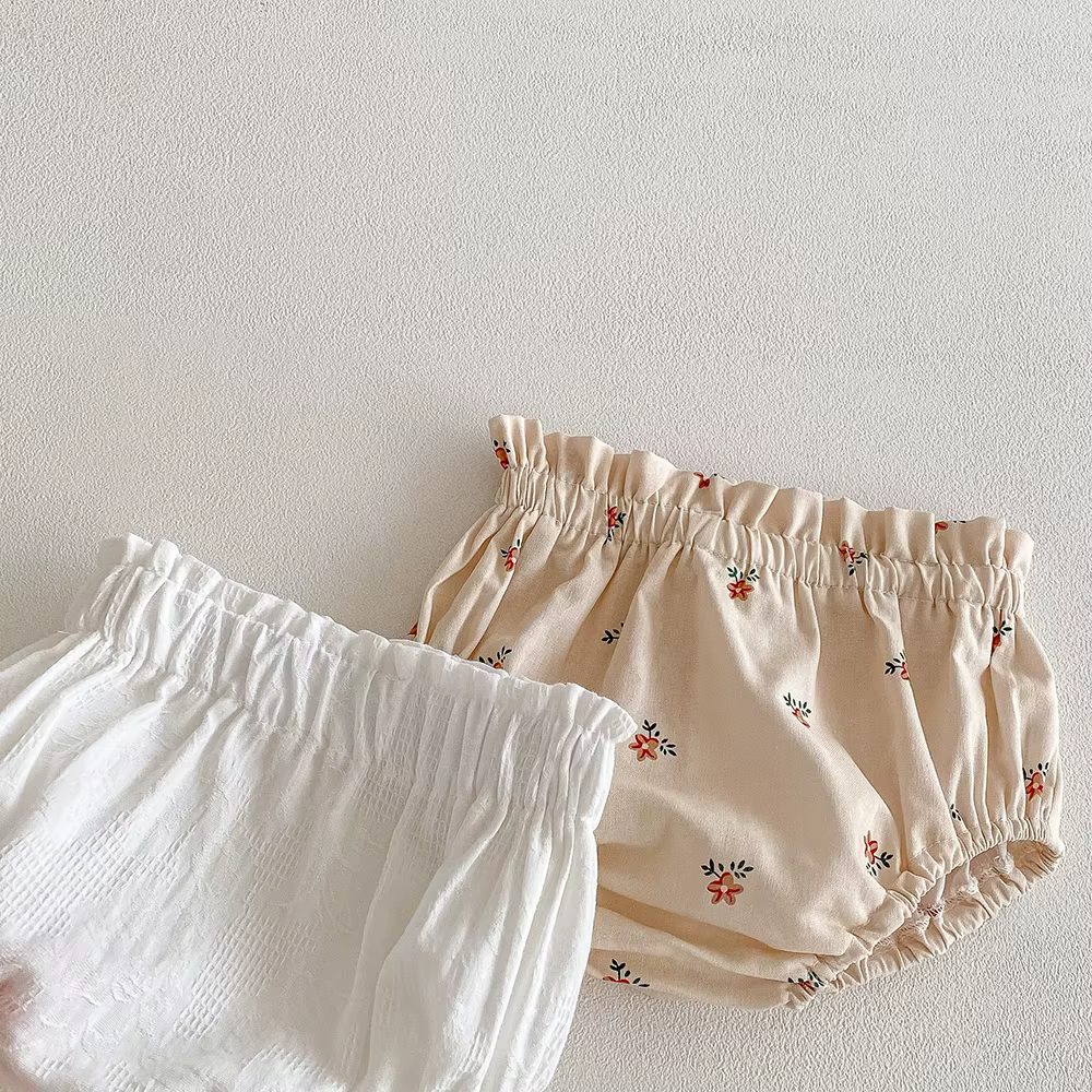 Bloomer floral de algodón y lino para niña recién nacida, verano - imagen 2