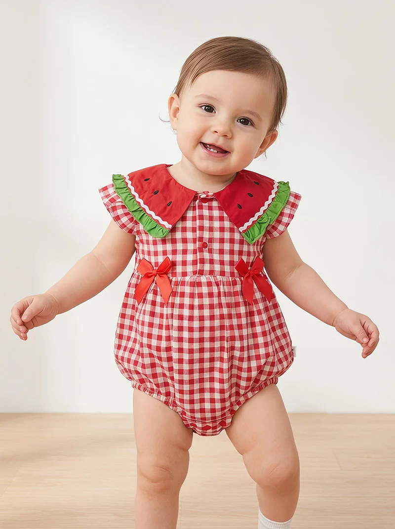 MILANCEL body de verano para bebé con estampado sandía y lazo - imagen 5