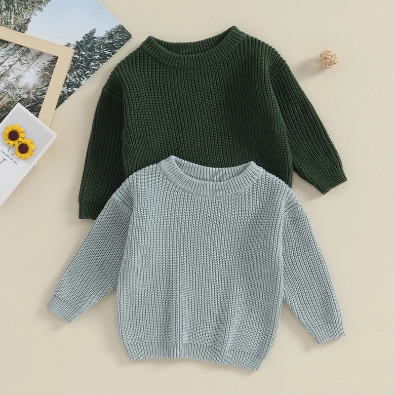 Jersey de punto con manga larga y cuello redondo para niños - imagen 3
