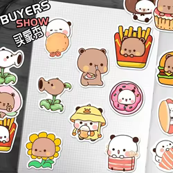 Pegatinas impermeables para comida infantil Bubu y Dudu panda oso