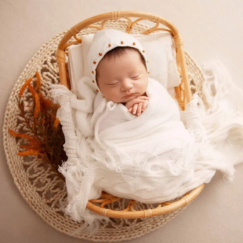 Cesta RETRO para bebé – Accesorios fotografía newborn - imagen 3