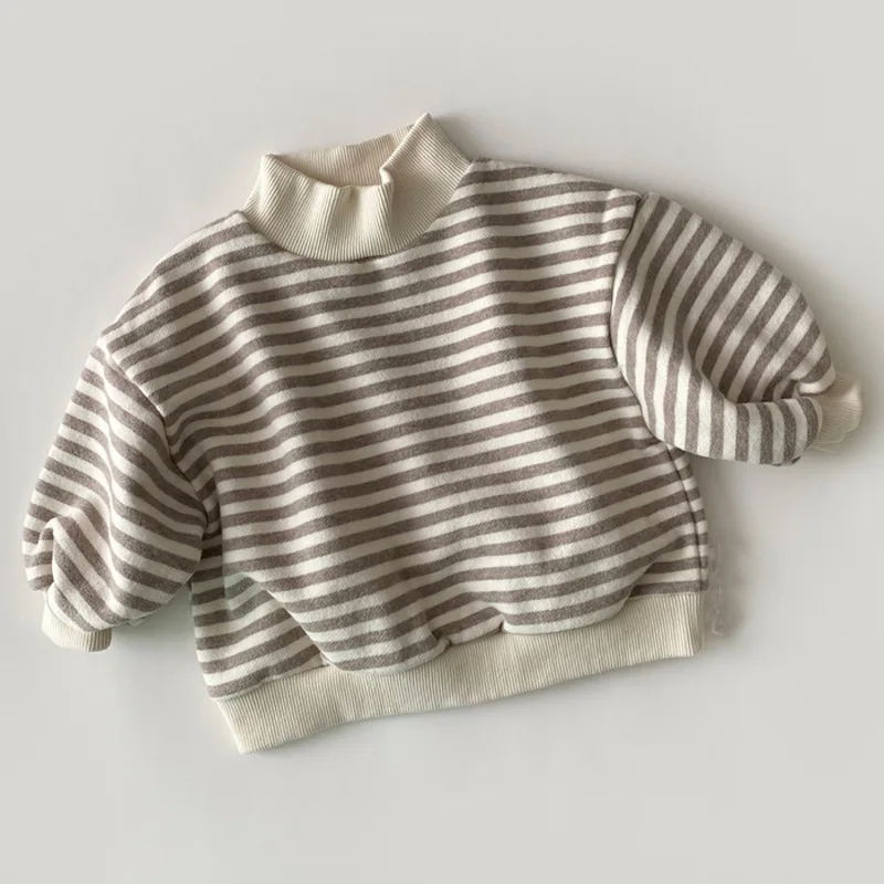 MILANCEL Sudadera con capucha de invierno para bebé a rayas
