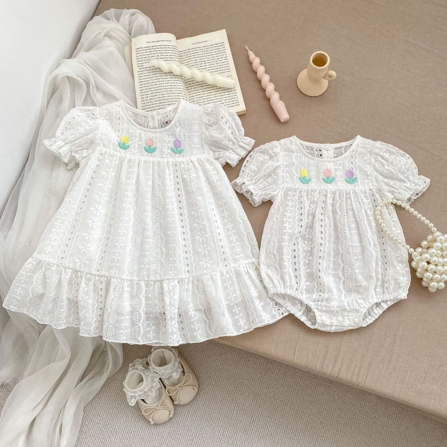 Milancel body algodón para niña bordado de verano, una pieza - imagen 5