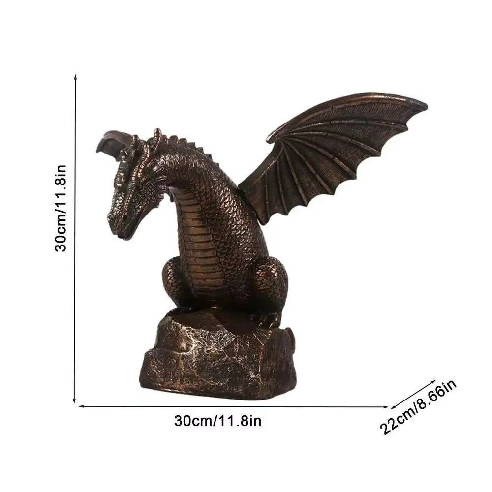 Detalle de las alas y la postura del dragón