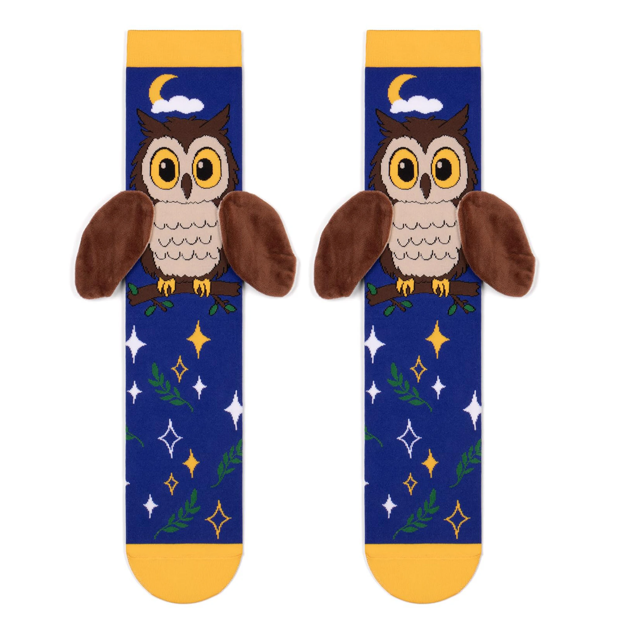 Calcetines altos con estampado de flores y animales