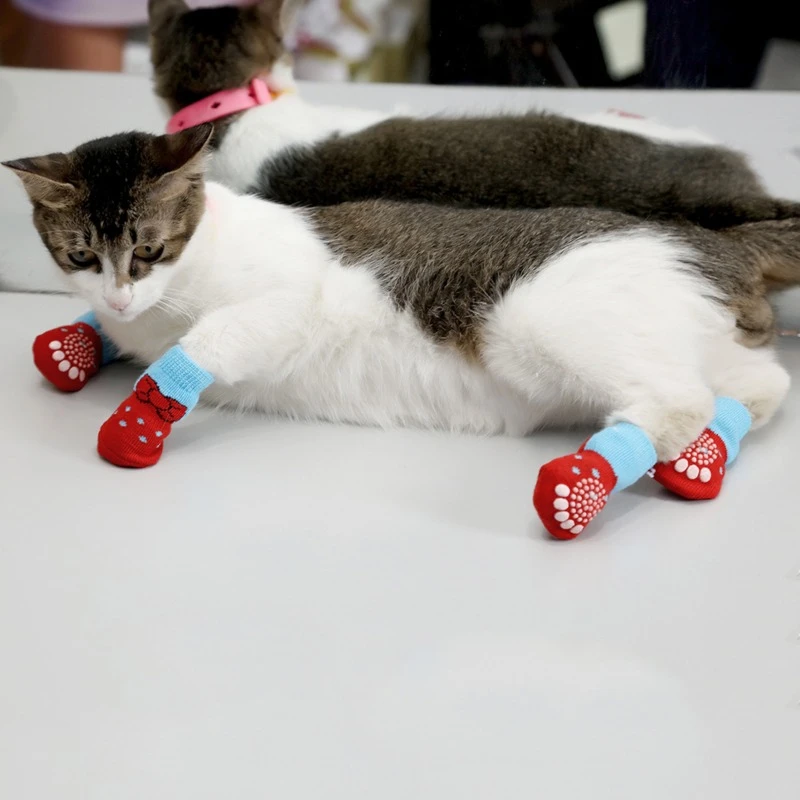 Par de calcetines con suela antideslizante para mascotas