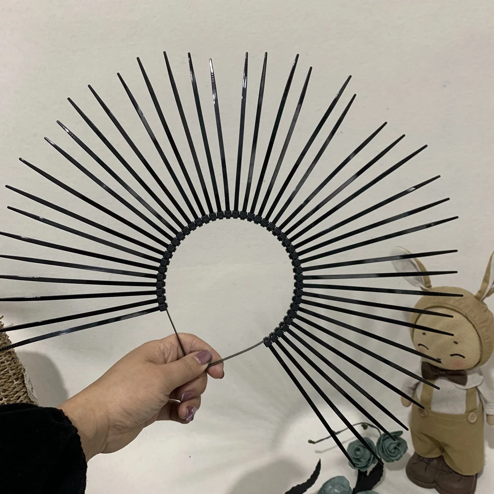 Diadema de rayos solares dorada con corona para niña - imagen 3