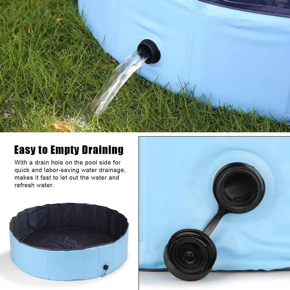 Piscina plegable para perros en uso