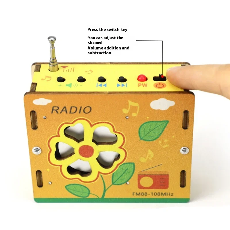 Radio FM inalámbrica portátil DIY para niños, experimento científico
