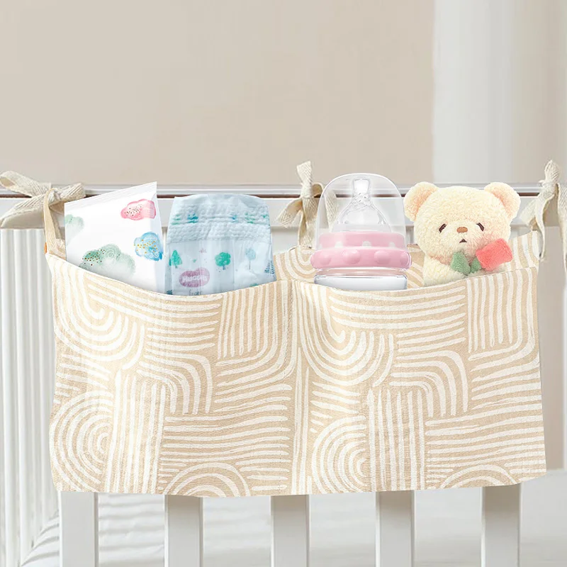 Organizador colgante para cuna – Bolsillos para pañales y juguetes - imagen 4