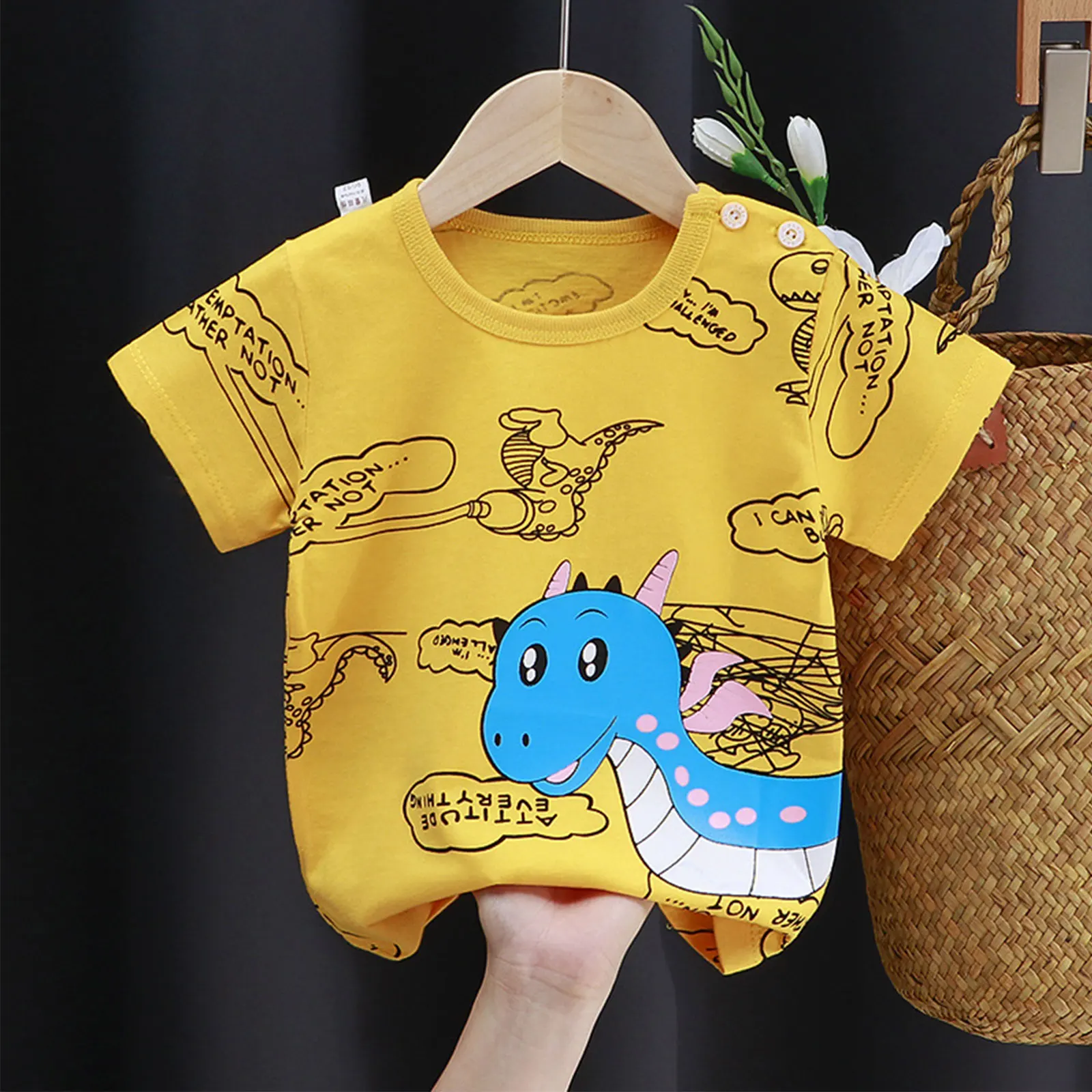 Camiseta de algodón con estampado para bebé niño y niña - imagen 3