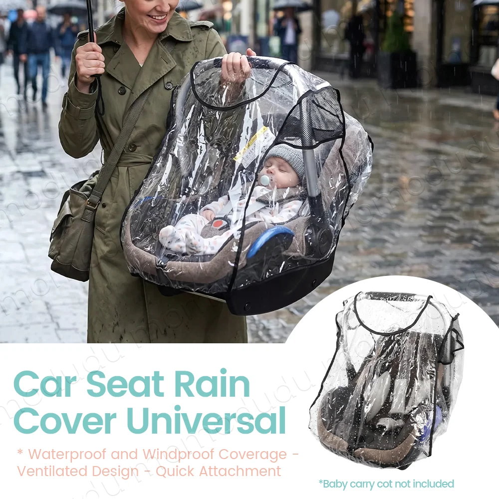 Funda impermeable antipolvo para asiento de bebé EVA transparente - imagen 4