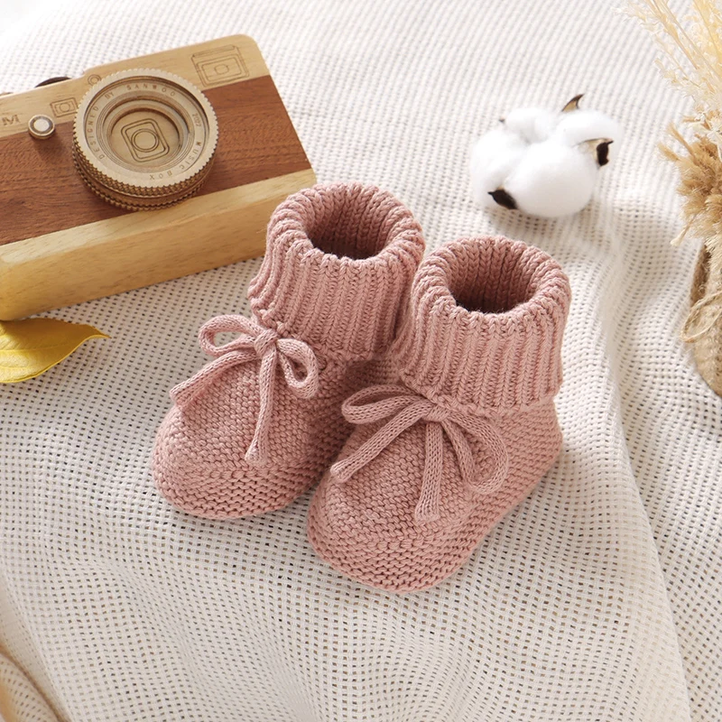 Botines tejidos con suela suave para primeros pasos del bebé - imagen 2
