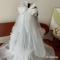 Tocado de princesa con lazo y horquilla de corona para niños