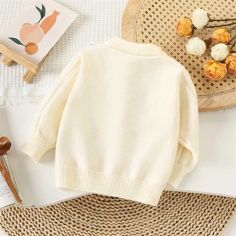 Jersey de invierno acolchado para niñas, punto cálido - imagen 4