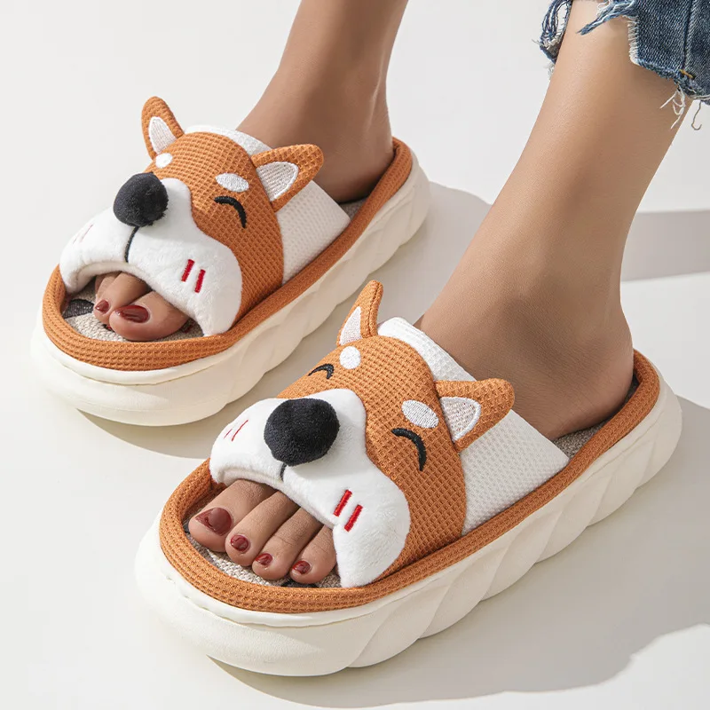 Zapatillas de casa con dibujos para niños – transpirable lino y algodón - imagen 3