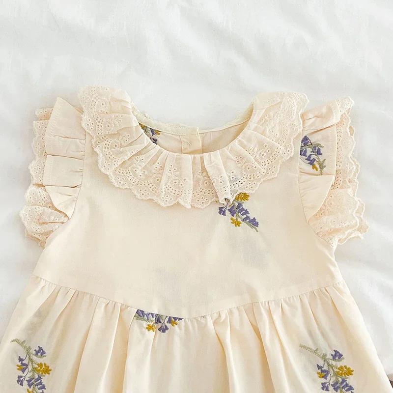 MILANCEL vestido de niña floral bordado estilo princesa, verano - imagen 2