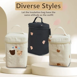 Bolsa térmica para cochecito de bebé, guarda leche y biberones