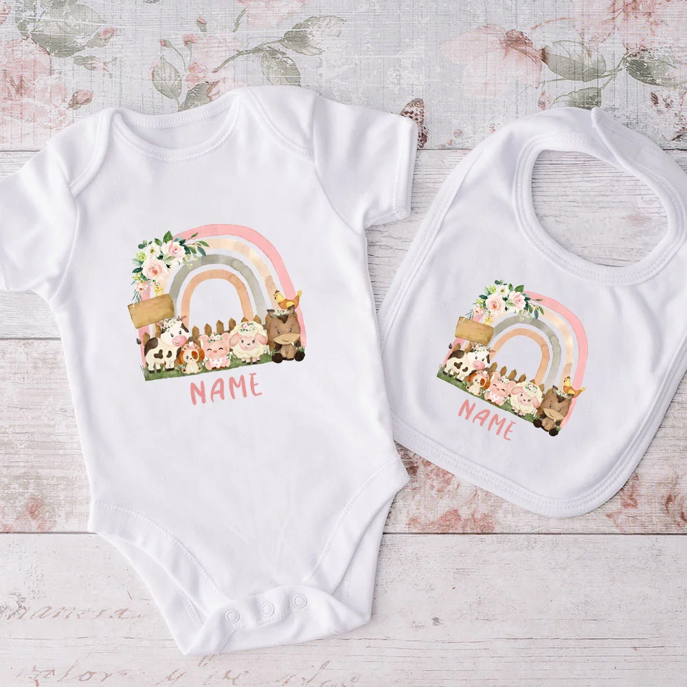 Conjunto bebé mameluco y babero con motivos animales - imagen 5