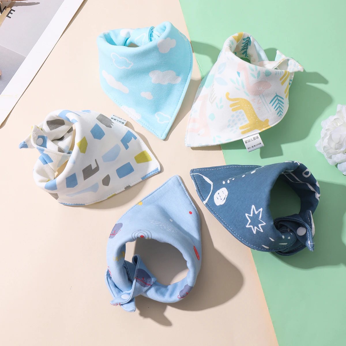 Babero bandana impermeable de algodón – Suave y absorbente