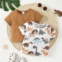 Camiseta bebé manga corta verano – Algodón suave con dinosaurio