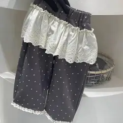 Chándal con encaje para niña – Estampado flores y estrellas