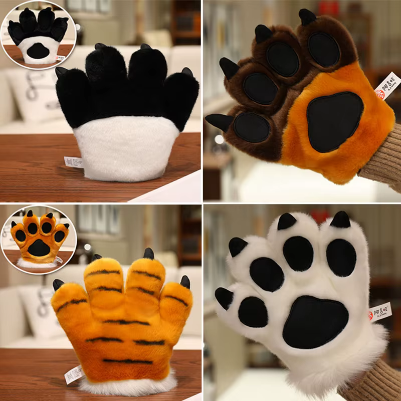 Guantes de peluche con garras – Disfraz de león para bebé - imagen 2