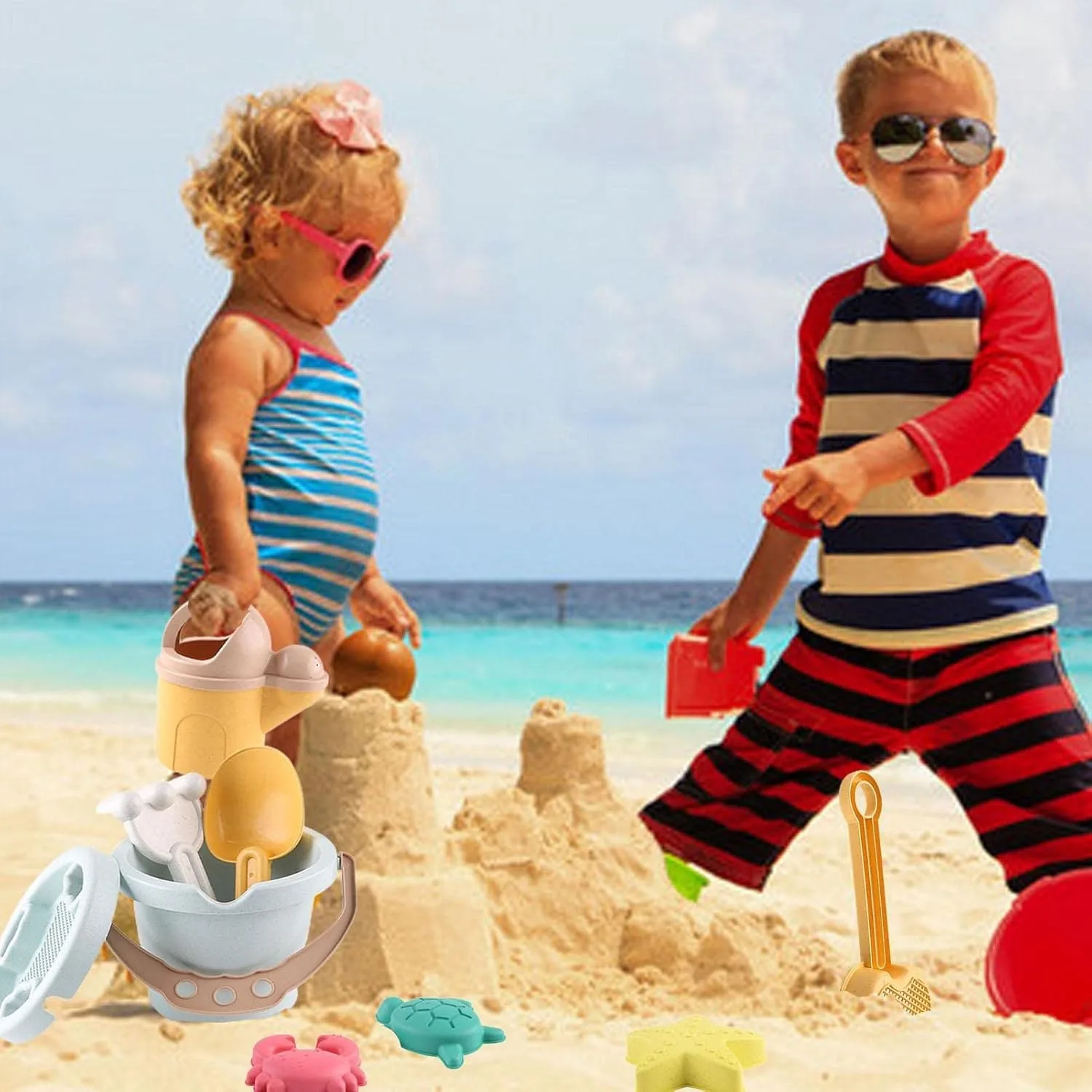 Juguetes de playa arenero criaturas marinas para niños pequeños - imagen 3