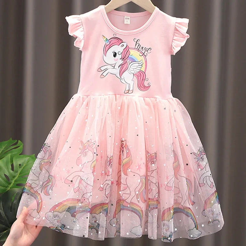 Vestido princesa verano para niña con mangas voladoras de fiesta - imagen 2